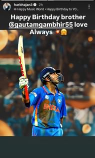 Screenshot of Harbhajan Singh's Instagram story